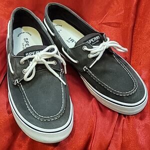 SPERRY TOPSIDER Bahama Boat Shoe Charcoal grey sz10 EUC